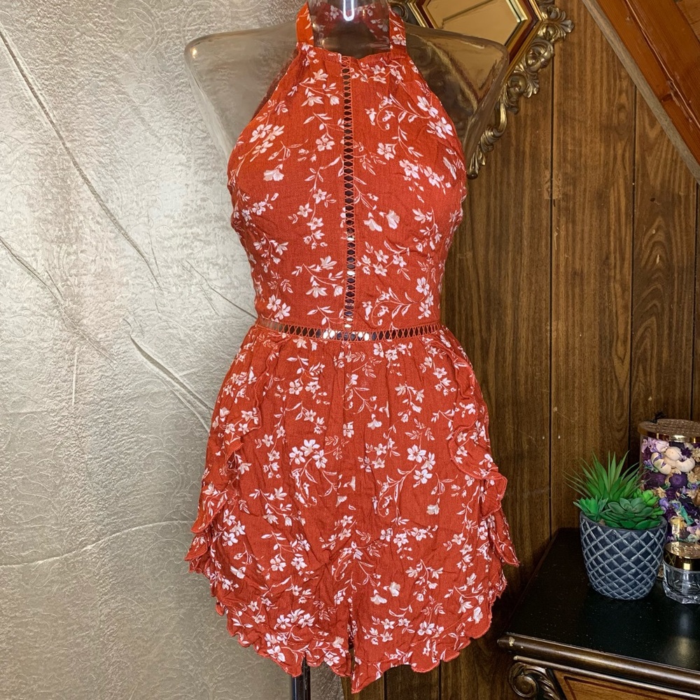 Floral Open Back Romper